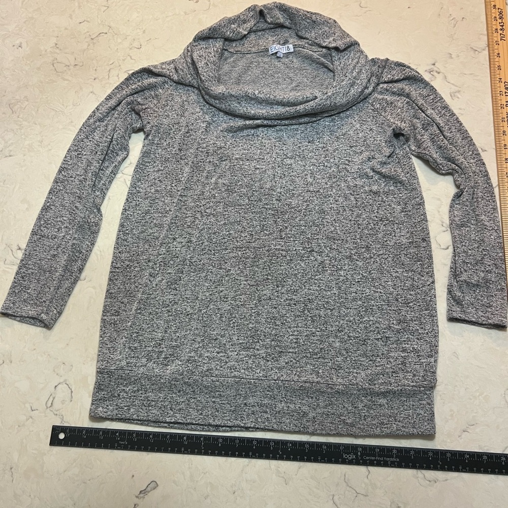 Cozy Gray Cowl Neck Sweater‎